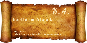 Wertheim Albert névjegykártya
